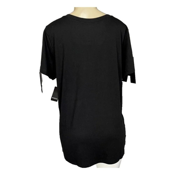 Torrid 1-XL Black Skeletons Playing Sports Graphic Crew Neck Short Sleeve Tee - Picture 3 of 6